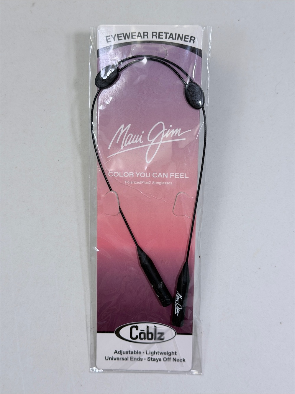 Maui Jim Black Eyewear Retainer - Cablz Adjustable Cord